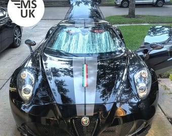 Over the top Stripes to fit Alfa Romeo 4C 2015 - 17 side Stickers exact correct size and fit foils decorative Hexis Suptac 7 - 10 year Vinyl