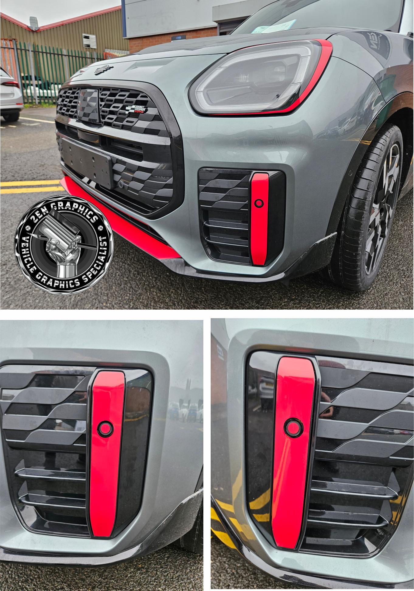 Front Bumper Accent Stripes for Mini U25 Countryman JCW Stickers