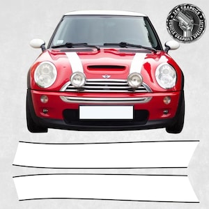 Bonnet Stripes to fit Mini R53 Cooper S Stickers Decals Graphics