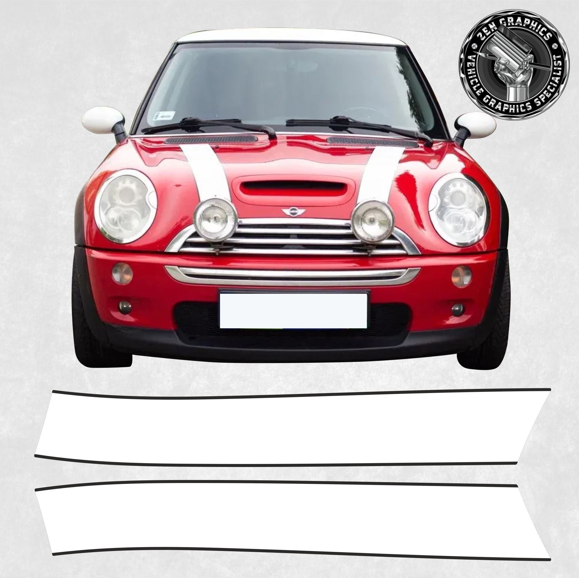 Mini R53 Cooper S にフィットするボンネットストライプ ステッカー 