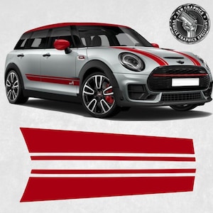 Bonnet Stripes to fit Mini F54 Clubman Cooper S / JCW All4 Vinyl overlay Decals Vinyl Stickers Adhesive Foils Decorative Styling Accessories