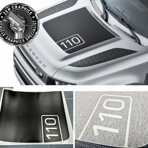 110 Bonnet Aufkleber passend für 2020+ Defender 110 - Frontaufkleber aus PPF Dekorative Folien