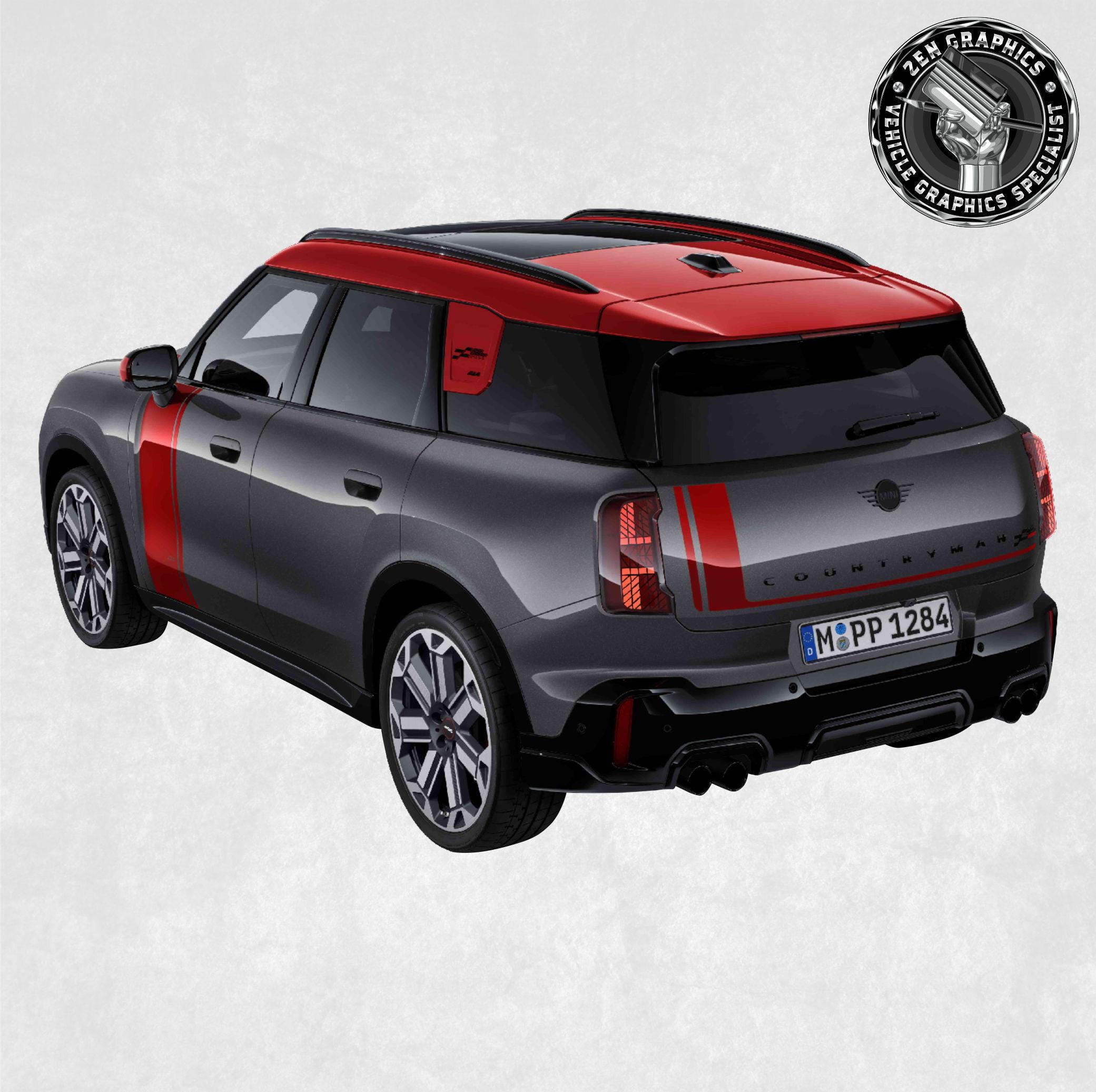 Mini Countryman Lettering Door Side Stripes to Fit Mini U25 Countryman JCW Cooper S Works Vinyl ...