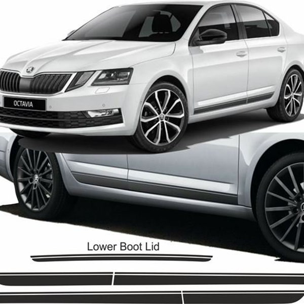 Bandes latérales et arrière adaptées à la Skoda Octavia berline 2013-16 Stickers Stickers Graphic Wrap