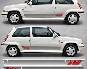 side Stripes for 5 GT Turbo MK2 1984 - 1996 Stickers Decals correct size shape Hexis 10 year automotive Vinyl Reno 5 Super foils