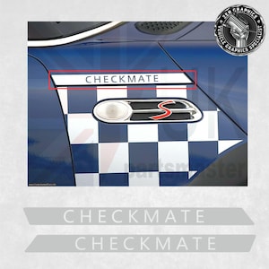 Mini R50 R53 checkmate ステッカー 51147168897 Scuttle Decals to Fit Mini R53 / R52 Cooper S Checkmate Stickers