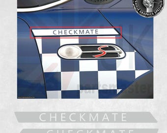 Scuttle Decals to fit Mini R53 / R52 Cooper S Checkmate Stickers Graphics Decorative Foils Vinyl