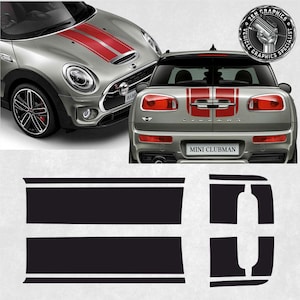 Bonnet and rear Stripes to fit Mini F54 Clubman Cooper S JCW All4 Stickers exact factory size and spec Genuine Hexis Vinyl