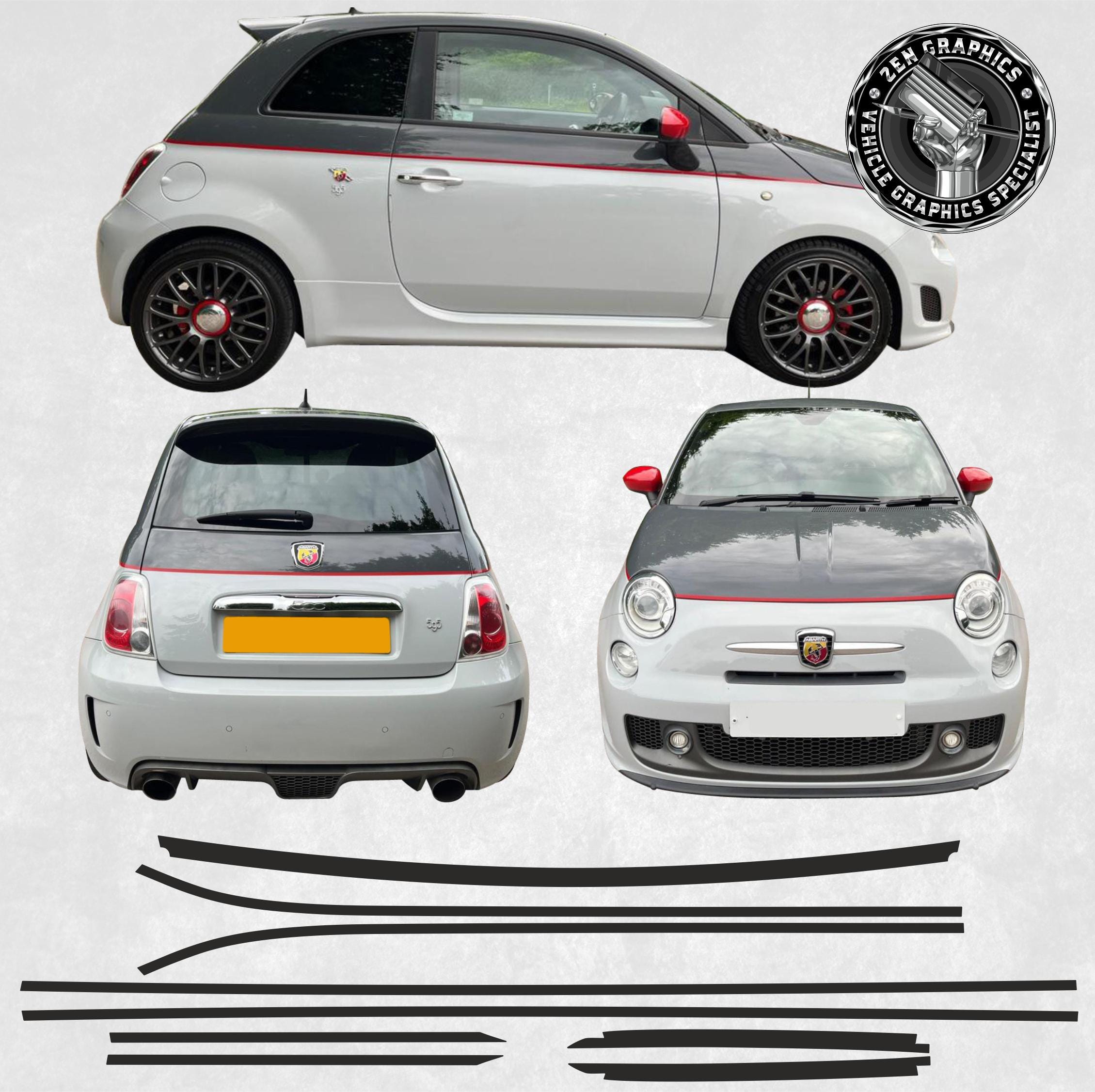 Kit 2 Adhésifs 500 Abarth Arrangement Corse - 200x52 Mm - Stickers Autocollants