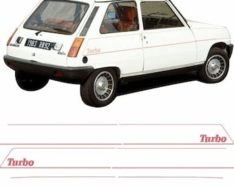 replacement Stripes to fit Reno 5 Alpine Turbo 1982-1984 Stickers vinyls graphics