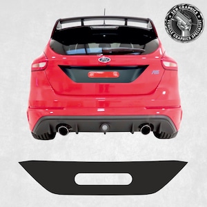Fits: Ford Focus Mk3 & Mk3.5 ST RS rear Licence Plate Vinyl Blackout Sticker Decal Foil Hexis Air Release Textured Matte Black