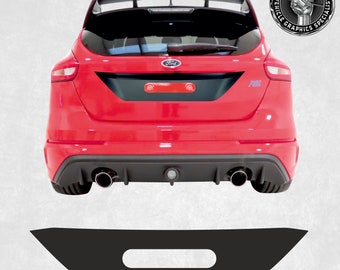 Fits: Ford Focus Mk3 & Mk3.5 ST RS rear Licence Plate Vinyl Blackout Sticker Decal Foil Hexis Air Release Textured Matte Black