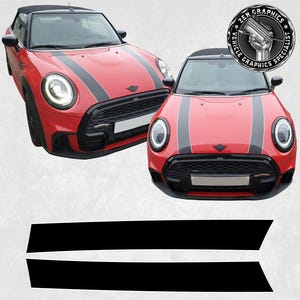 Exact Bonnet Stripes fits Mini F57 Cabriolet / Soft Top Cooper S JCW 2014 - 2022 Stickers Decals Graphics Foils Adhesive VInyl Styling