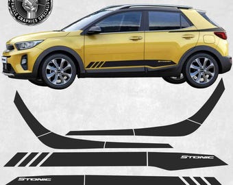 Stripes to fit Fit Kia Stonic 2018 onwards sides quarters & rear Stickers Decals Hexis 10 year Vinyl Foils Decorative Adhesive Styling parts