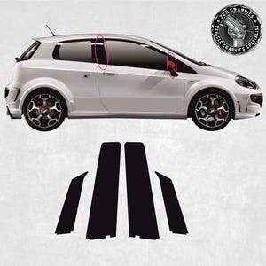 B Pillar Vinyl Kit to fit Fiat Punto Grande / Abarth 3 Door Vinyl Stickers Decals Graphics Foils Decorative Film Protection