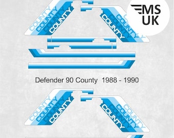 side Stripes to fit Defender 90 County and 110 County 1988 - 1990 Vinyl Decals Stickers Foils Decorative Parts Graphics