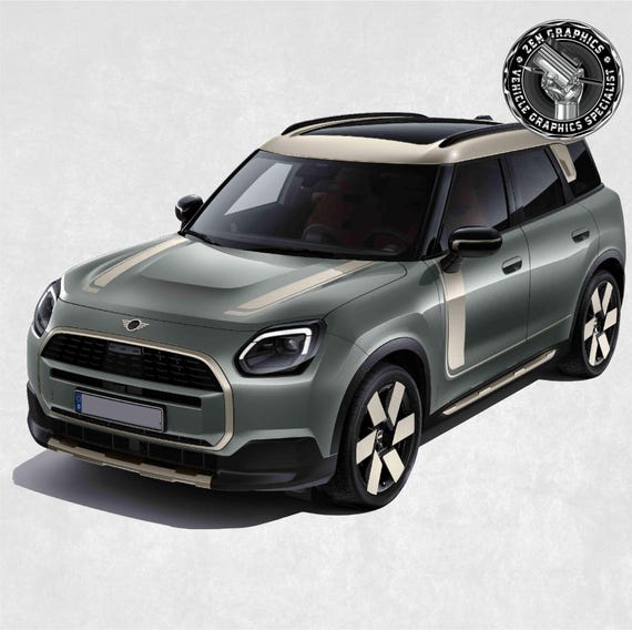 2 Bandes Autocollantes Pour Capot Mini Countryman Droite + Gauche - Stickers Décal Personnalisables