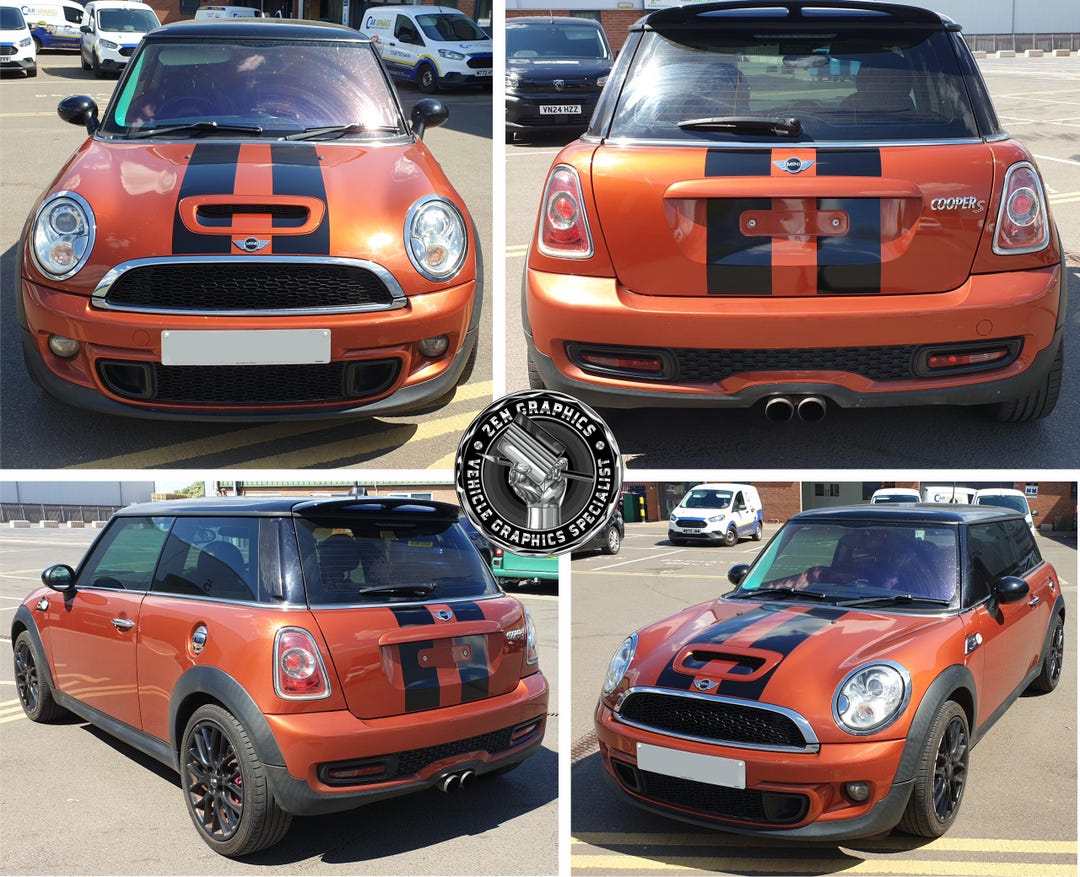 Bonnet and Rear Dual Sport Stripes for Mini R56 Cooper S Decals ...