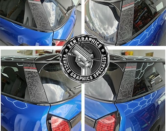 Race Track C Pillar Vinyl for Mini F66 3 Door / F65 5 Door Hatchback Cooper S JCW Stickers Decals Graphics Adhesive Foils Decorative Stripes