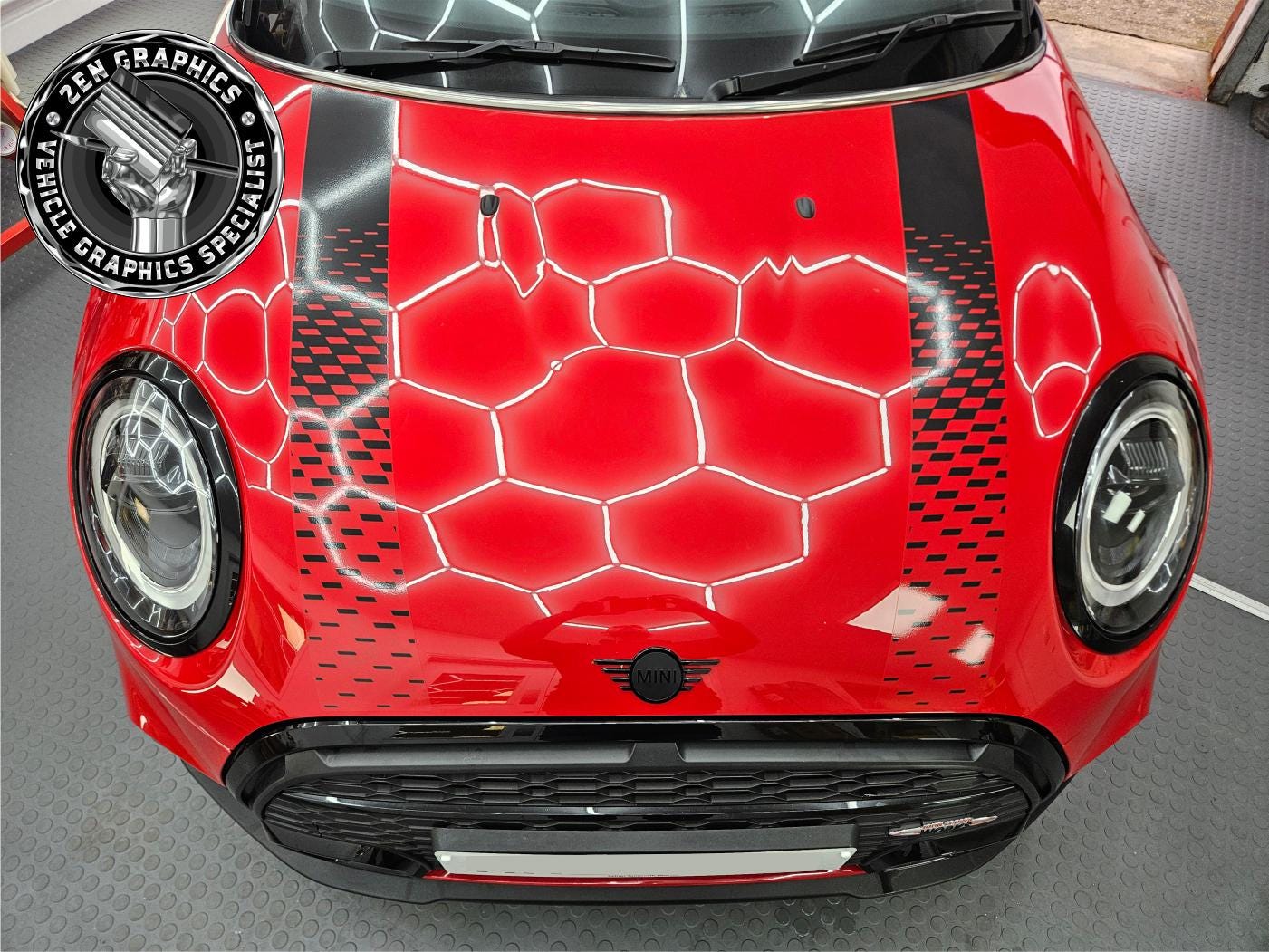 Adesivi Decalcomanie Per Cofano Auto Per MINI Cooper S F55 F56 - Strisce Nere Opache - Foto 1
