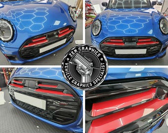Grille Accents for Mini F66 3 Door / F65 5 Door Hatchback Cooper S JCW Stickers Decals Graphics Adhesive Foils Decorative Vinyl Stripes