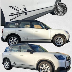 Calcomanías de vinilo con franjas laterales de Union Jack para Mini U25 Countryman JCW Cooper S Works Láminas decorativas