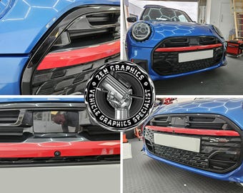 Bumper Grille Stripe for Mini F66 3 Door / F65 5 Door Hatchback Cooper S JCW Stickers Decals Graphics Adhesive Foils Decorative Vinyl