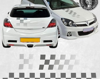Over the top Stripes for Vauxhall Opel Astra H Nürburgring replacement chequered Decals / Stickers Vinyl