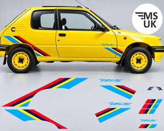 Stripes and Decals for Peugeot 205 Rallye 1988–1992 Vinyl Decals Stickers Foils Decorative Parts Graphics
