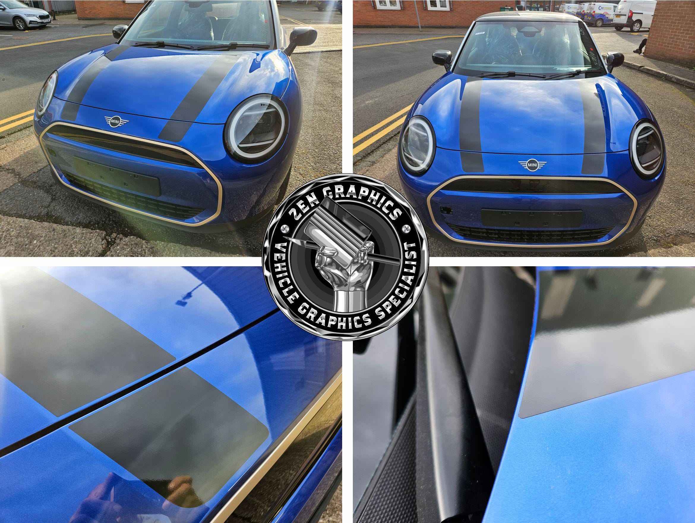 Mini Cooper S Union Jack Bonnet Stripes – Vinyl Graphics Decals For R55 R56 R57 R58 R59
