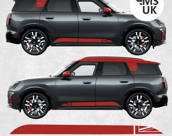Side Stripes to fit Mini U25 Countryman Heritage JCW Cooper S Works vinyl decals stickers Decorative Foils