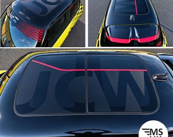JCW Panoramic Glass Roof graphics for Mini F65 5 Door Cooper F66 3 Door vinyl decal sticker John Cooper Works