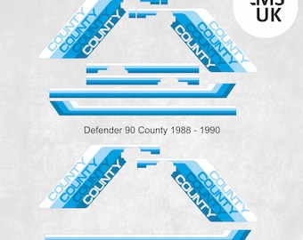 side Stripes to fit Defender 90 County and 110 County 1988 - 1990  Vinyl Decals Stickers Foils Decorative Parts Graphics