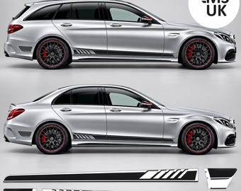 Quality side Stripes for Mercedes W205 C Class / C63 S AMG 2013 - 2015 Sedan / Saloon Stickers Decals Graphics Decorative Foils