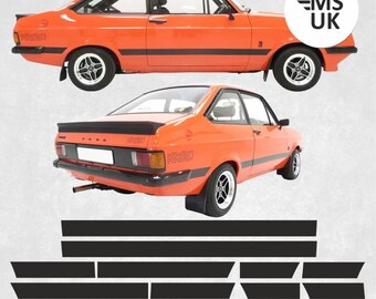 Side Stripes to Fit Ford Escort MK2 RS2000 RS 2000 Stickers Decals Graphics Decorative Foils
