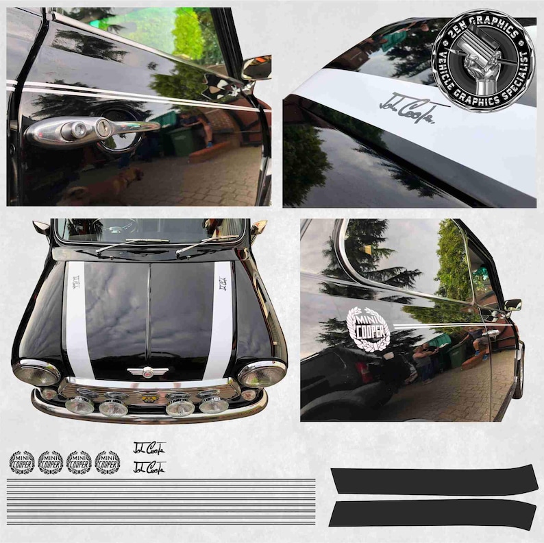 Decals and Stripes for Austin / Leyland Mini Cooper Stickers Pin ...