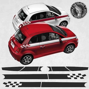 Exact fit Stripes for Fiat 500 Sport Abarth onwards Stickers Decals Hexis 10 year Vinyl Foils Decorative Accents Adhesive
