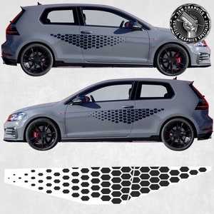Side Hexagon Kit to fit Model Golf GTI TCR MK7 3 Door Stickers Decals Graphics Stripes Honeycomb