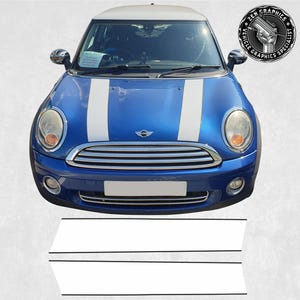 Bonnet Stripes for 2007 - 2010 Mini Cooper Pre LCi R55 / R56 / R57 / R58 / R59 Stickers Decals Graphics Foils Adhesive Vinyl Styling