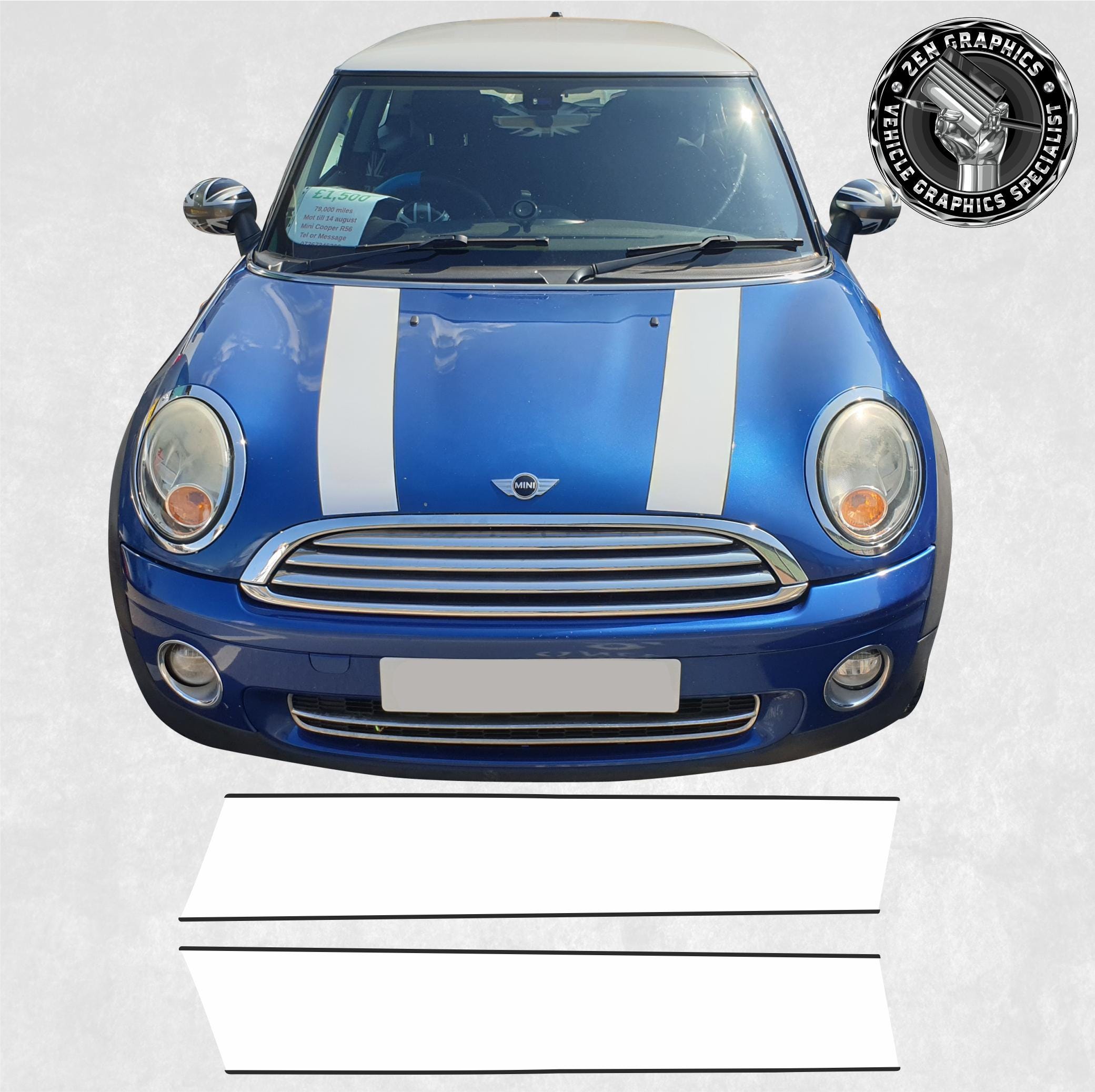 Bonnet Stripes for 2007 - 2010 Mini Cooper Pre Lci R55 / R56 / R57