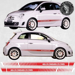 Side Stripes to fit Fiat 500 / 595 Abarth esseesse Vinyl Stickers Decals Graphics