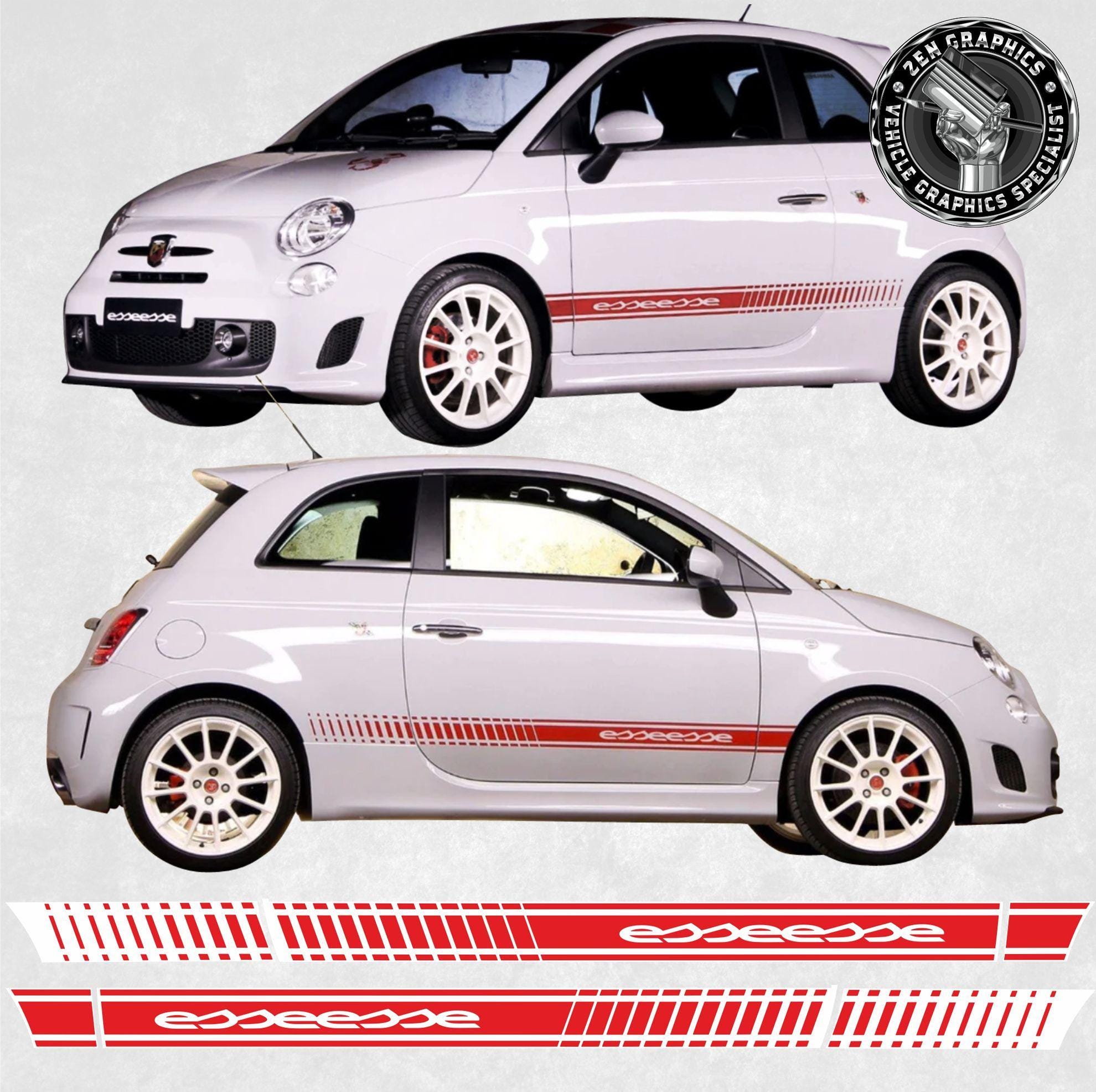 Side Stripes to Fit Fiat 500 / 595 Abarth Esseesse Vinyl Stickers