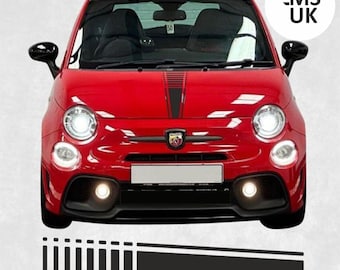 Bonnet Stripes to fit Fiat 500 / 595 Abarth esseesse Vinyl Stickers Decals Graphics Decorative Styling Foils Accessories