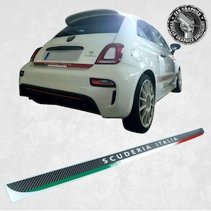 Fits Fiat 595 500 Abarth Carbon fibre Scuderia Italia lower rear Trunk / Hatch lid Decal  Sticker  7 - 10 year Bubble free Vinyl