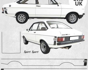 Stripes to Fit Ford Escort MK2 1600 Sport Stickers Decals Graphics Decorative Foils