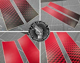 Quality Matte Chili Red and Black JCW Bonnet Stripes for Mini F65 F66 Cooper S JCW Stickers Decals Graphics Foils Styling Accessories