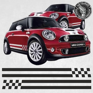 Side Stripes to fit Mini R56 Cooper S Monte Carlo Edition Stripes Stickers Decals Graphics Foils Decorative exact factory size