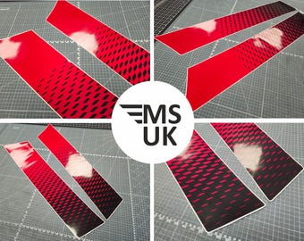 Bonnet Stripes for Mini J01 Electric Cooper S JCW Quality Gloss Chili Red and Black  Stickers Decals Graphics Foils Styling Accessories