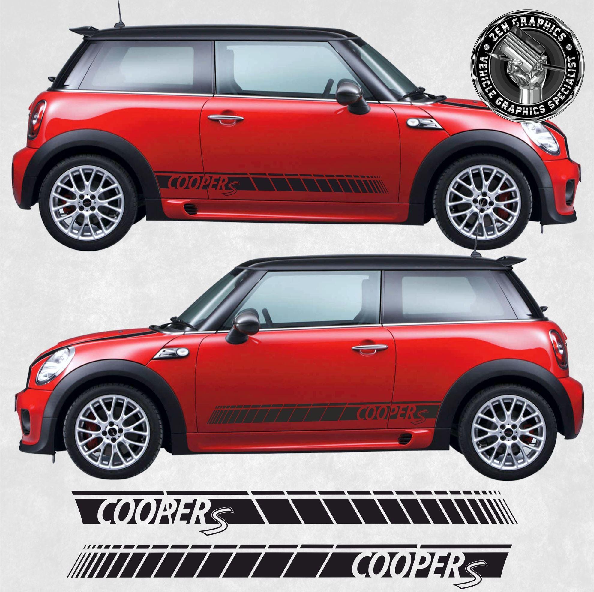 Mini R56 Side View Livery Side Stripes Kit to Fit Mini R56 / R57 / R58 / R59 Cooper S Stickers ...