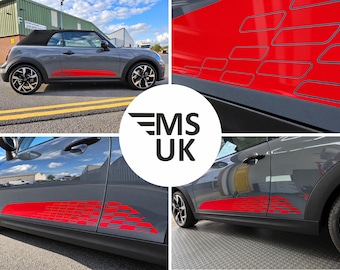 Side JCW Stripes for Mini F66 3 Door / F67 Cabriolet Soft Top Cooper S Works vinyl decals stickers Decorative Foils Styling